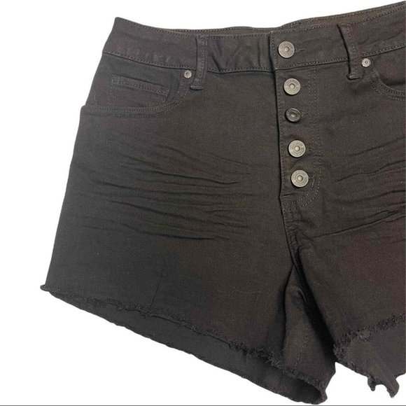 Rewash Black Button Fly Super High Rise‎ Jean Shorts Size 7/28 NWOT - Picture 3 of 11